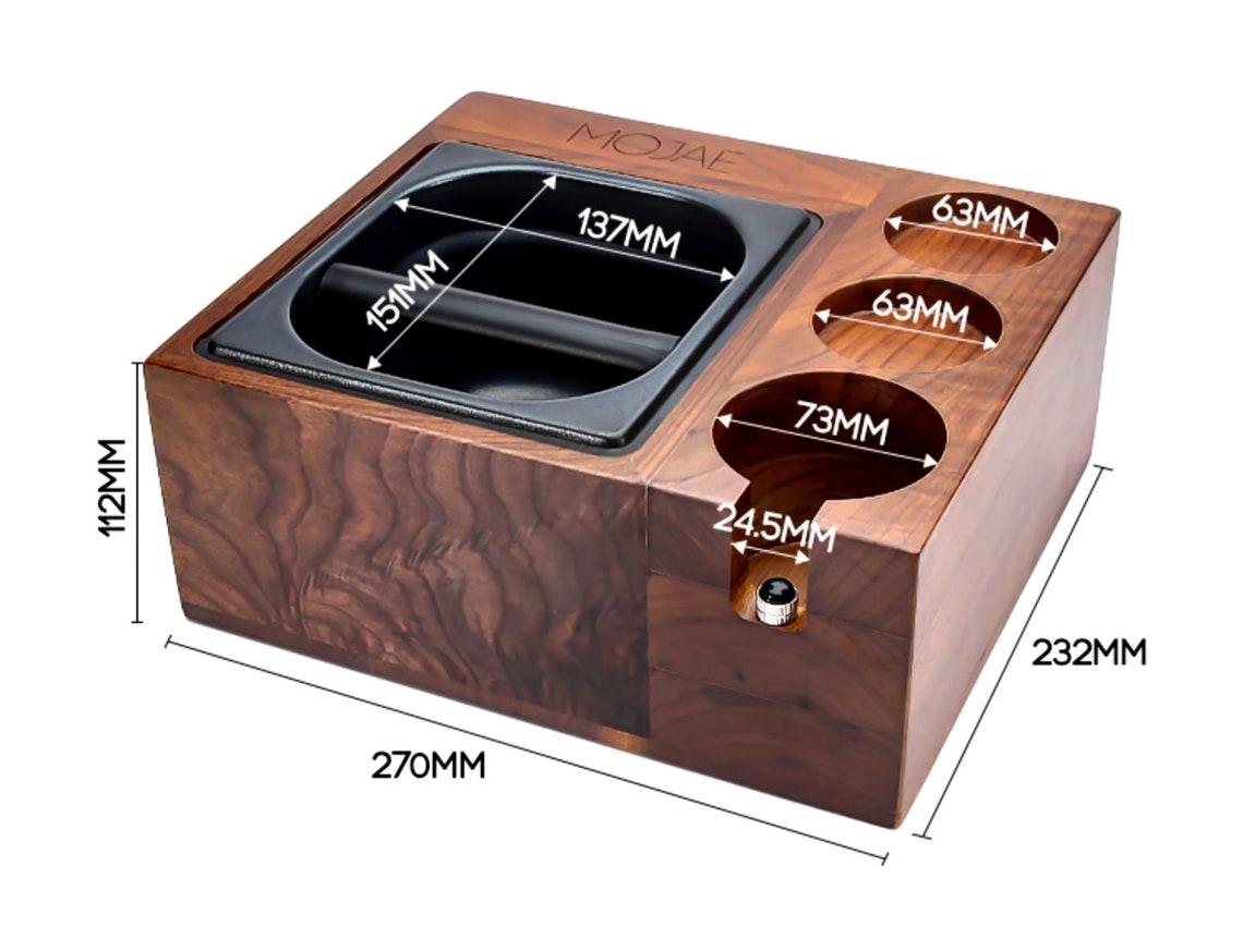 Coffee Espresso Walnut Tamper Tamping Station With Knock Box Etsy