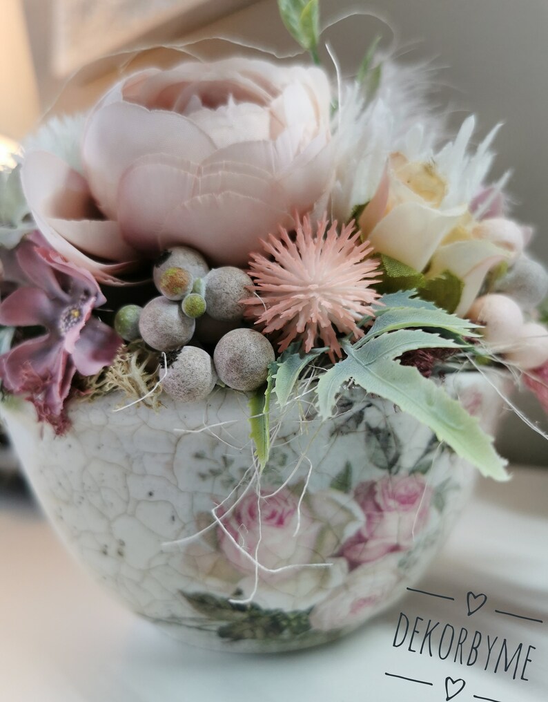 Vintage Silk Flowers Arrangement Vintage Home Decor Table Etsy