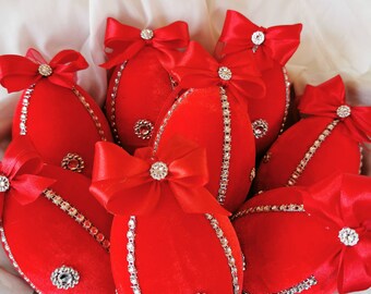 Decoración de Pascua/Huevos colgantes/Huevo de Pascua rojo