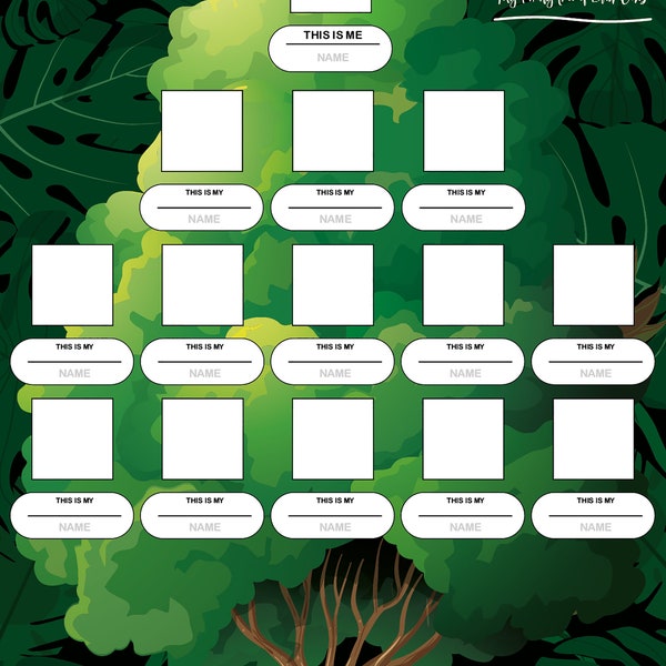 My Family Tree Wall Chart for Alzheimer's, Dementia and other brain injury patients Digital Download