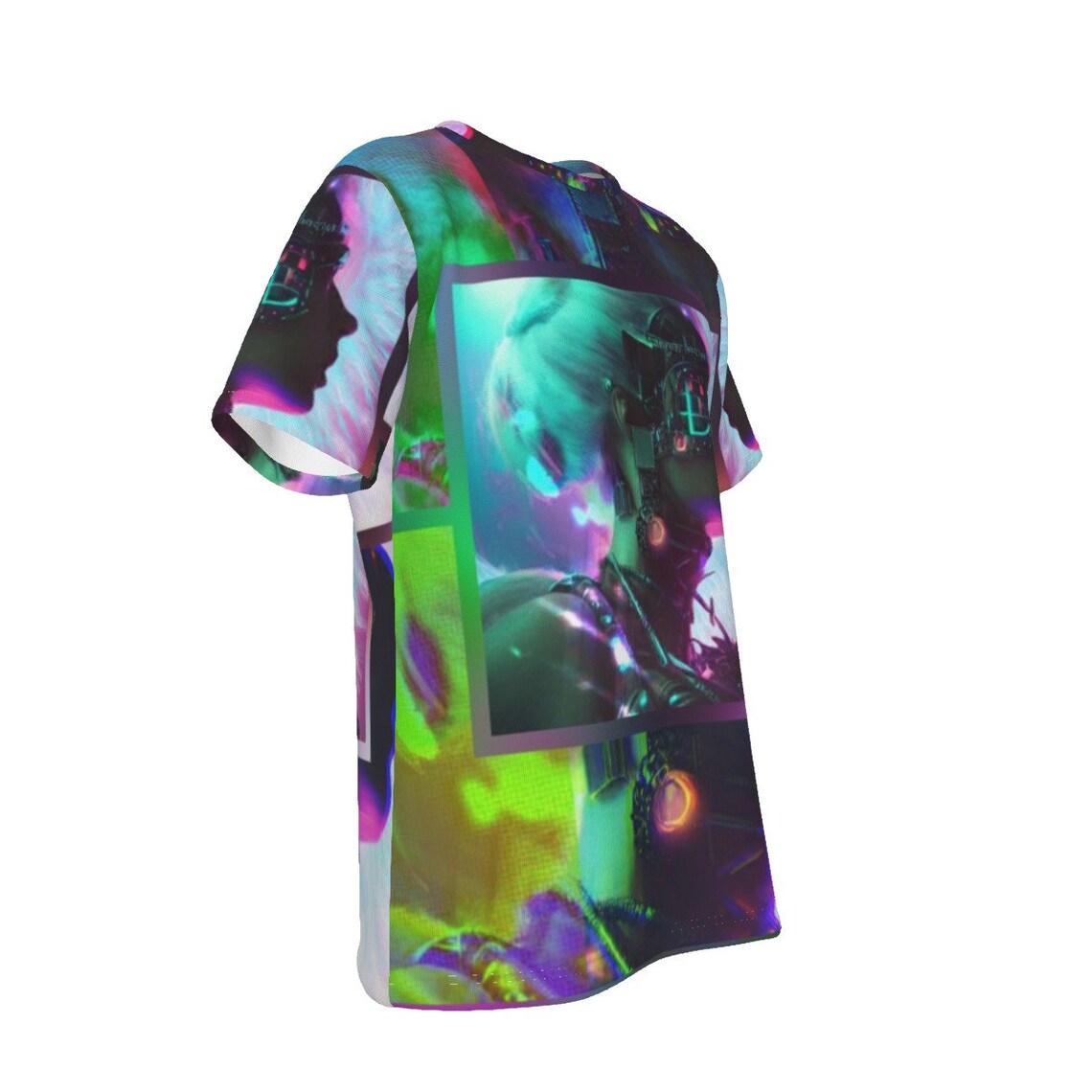 Trippy Cyberpunk Cybergoth Robot Android Rave Festival O-neck T-shirt ...