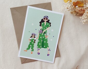 A6 Card - Illustration "Mother & Daughter"
