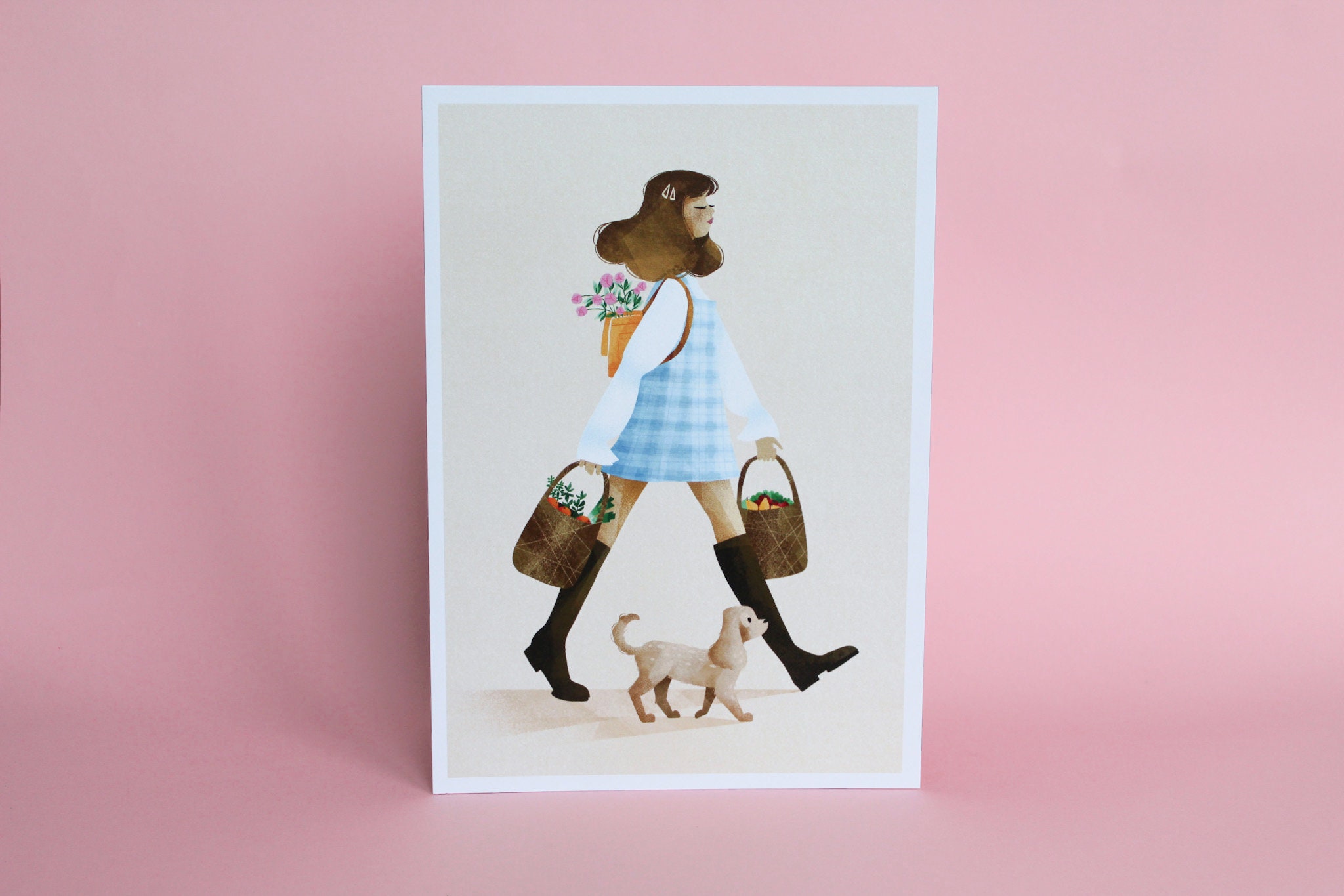 Affiche A5/A4 - Illustration Aller Au Marché