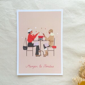 Affiche A5 / A4 / A3 Illustration Manger la Fondue image 6