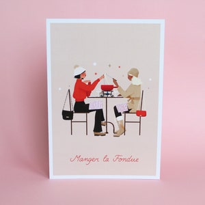 Affiche A5 / A4 / A3 Illustration Manger la Fondue image 1