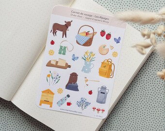 Sheet of stickers - "Travel diary - The mountain pastures"