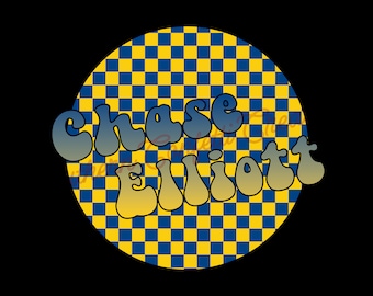 Personalizado - Impresión a cuadros Retro Groovy - Diseño de conductor de NASCAR