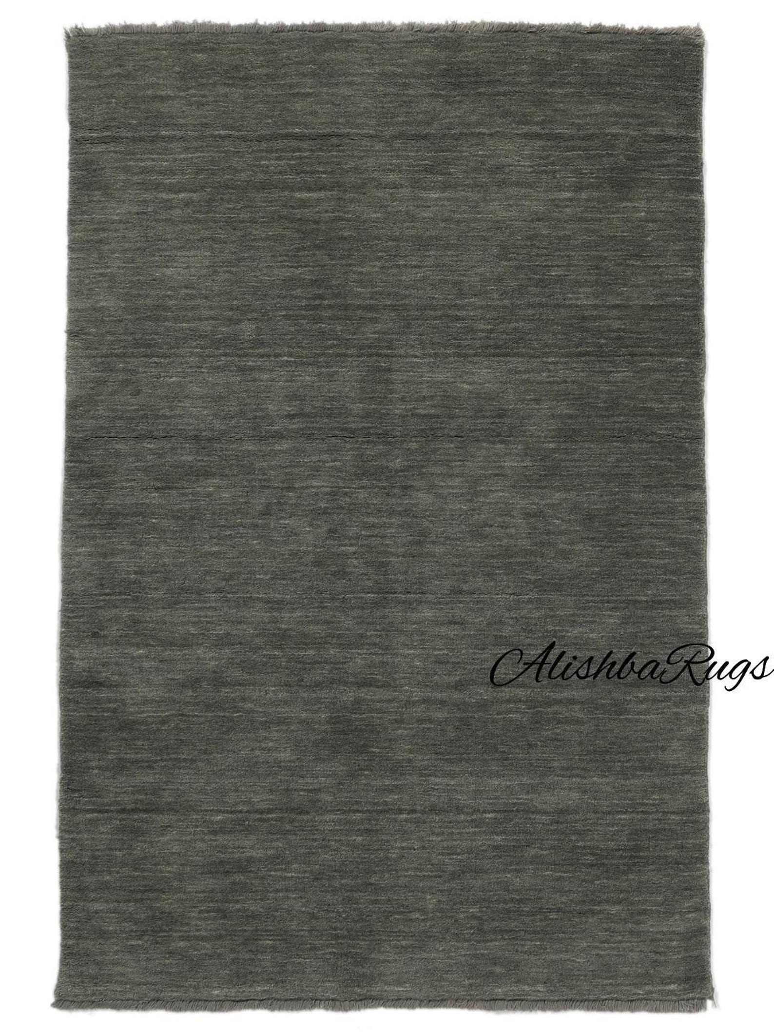 Dark Grey Wool Area Rug | Handwoven Custom Carpet | Modern Minimalist ...