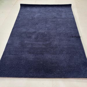 Navy Blue Wool Rug | Hand-Tufted Solid Carpet | Deep Blue Area Rug | Minimalist Living Room & Bedroom Decor | Atishba Rugs