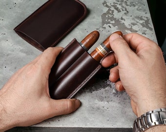 Quarles Zigarrenhalter aus Leder – Braun