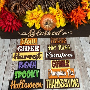 Painted Word Stacker Signs Halloween Fall Autumn Thanksgiving for Tiered Tray, Holiday Decor *FINISHED PRODUCT*