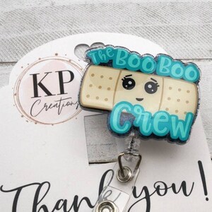 Odznaka załogi Boo Boo/Odznaka bandaża/Odznaka pielęgniarki szkolnej/Uchwyt na plastrach/Uchwyt na identyfikator ucznia pielęgniarstwa