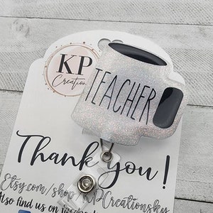 Coffee Cup badge reel/TEACHER Badge Reel/Interchangeable Retractable Badge Holder/Working Badge ID Holder/Cute Badge Reel