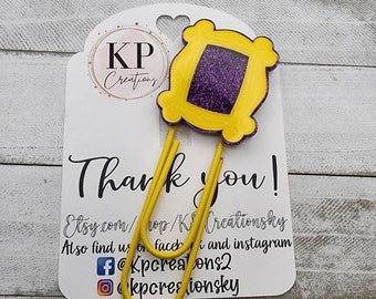 Frame jumbo paper clip/Cute bookmark/Glittered paper clip bookmark