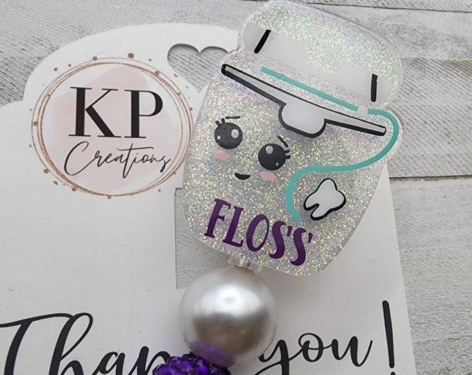 Floss Badge Reel/interchangeable Badge Reel/dental Tooth Badge Reel