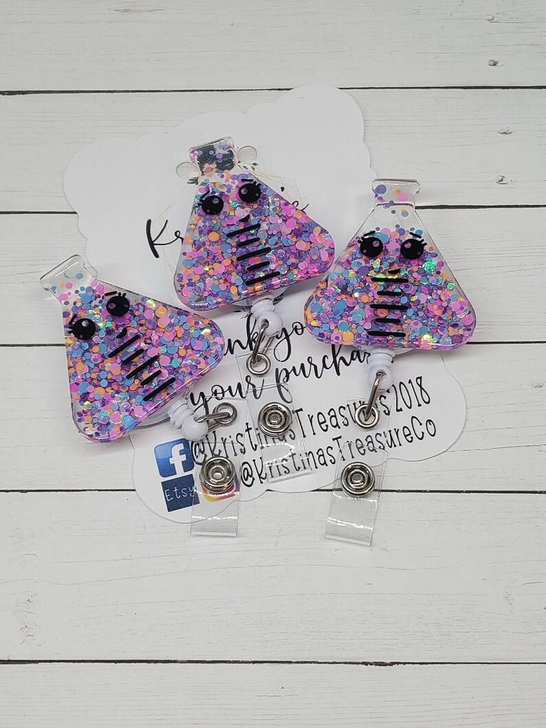 Beaker Badge Reel/lab Life Badge Reel/lab Tech Badge Etsy