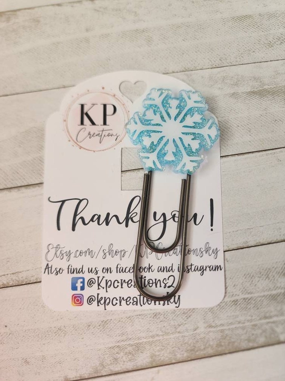 Snowflake Jumbo Paper Clip Bookmark/bookmark/paper Clip Bookmark