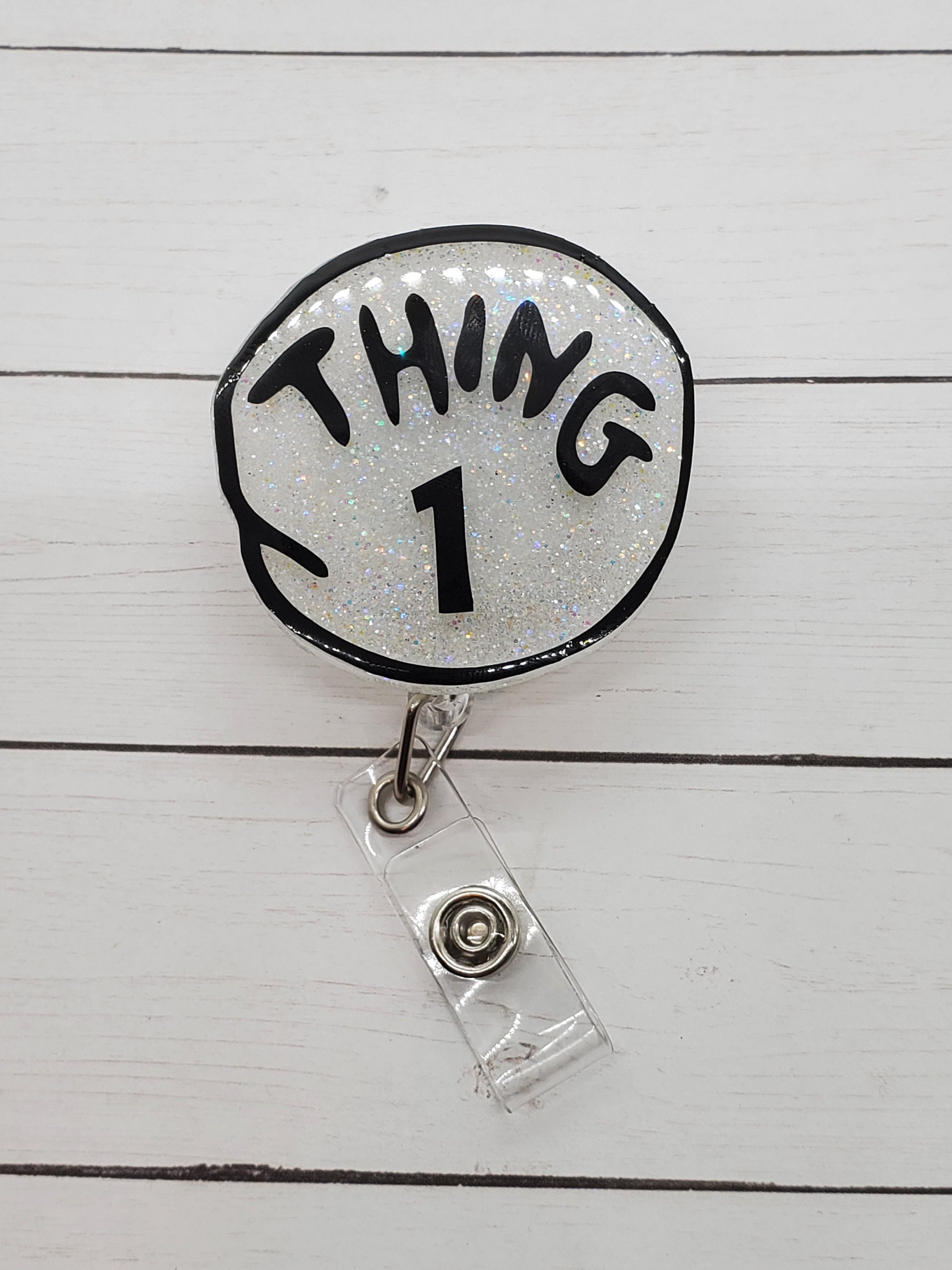 Customized Thing 1 Badge Reel/interchangeable Badge Reel/dr. Seuss