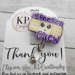 Boo Boo Crew Badge Reel: School Nurse ID Holder