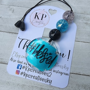 Blessed Keychain/Spiritual Car Charm/Inspirational Vent Clip/#Blessed Rear view mirror hanger