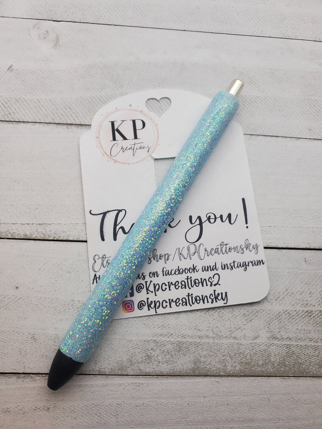 Light Blue Glittered Penice Pop Etsy