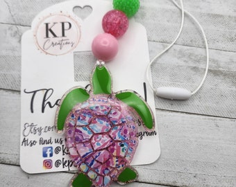 Turtle Keychain/Paisley Turtle Car Charm/Turtle Vent Clip/Turtle Rear view mirror hanger