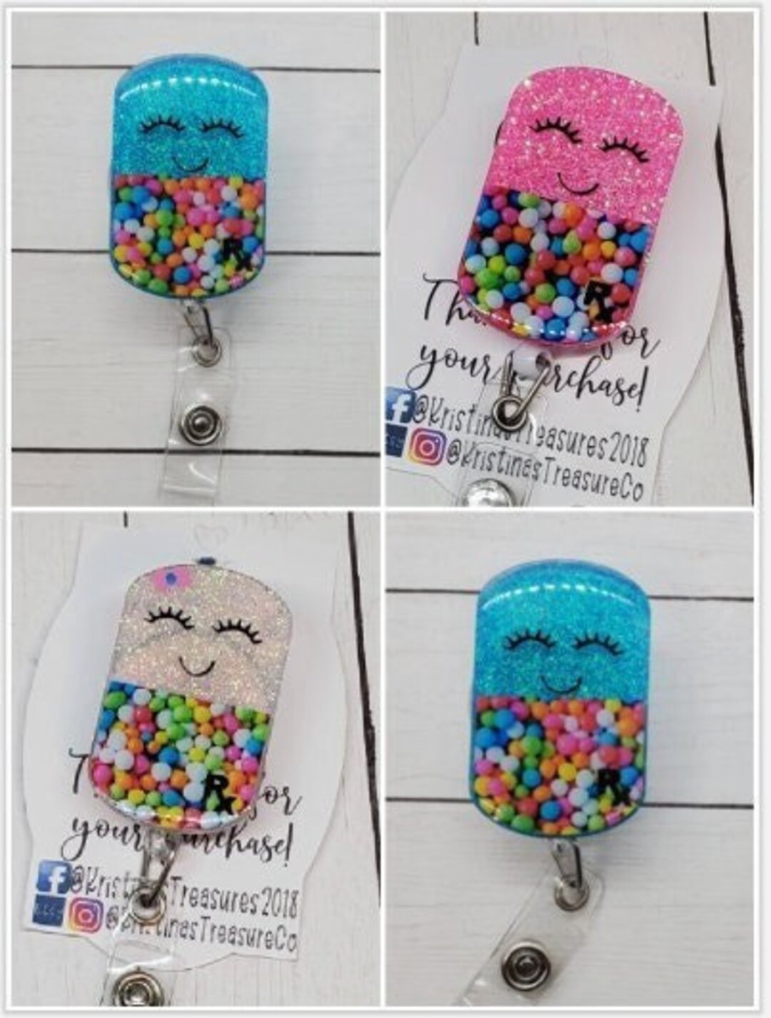 Pill Badge Reel/interchangeable Badge Reel/pharmacy Badge Reel/nurse