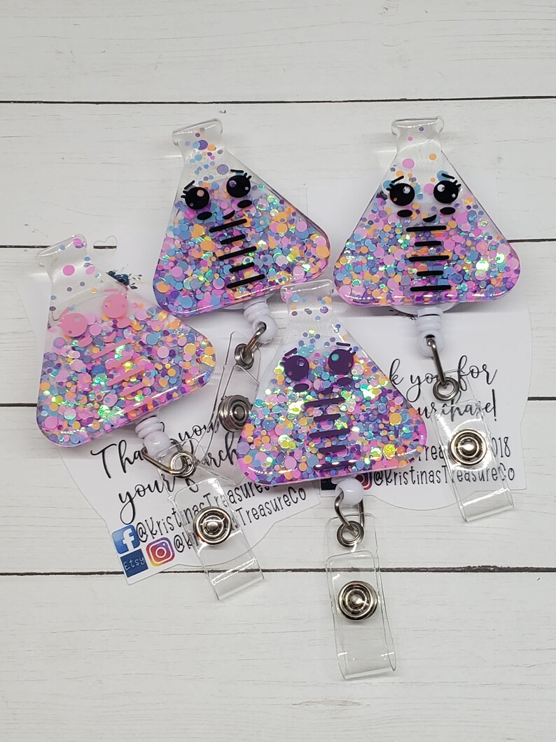 Beaker Badge Reel/lab Life Badge Reel/lab Tech Badge Etsy