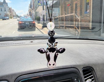 Cow Keychain/Cow Print Bandana/ Cow Car Charm/Cow Vent Clip/Cow Rear view mirror hanger