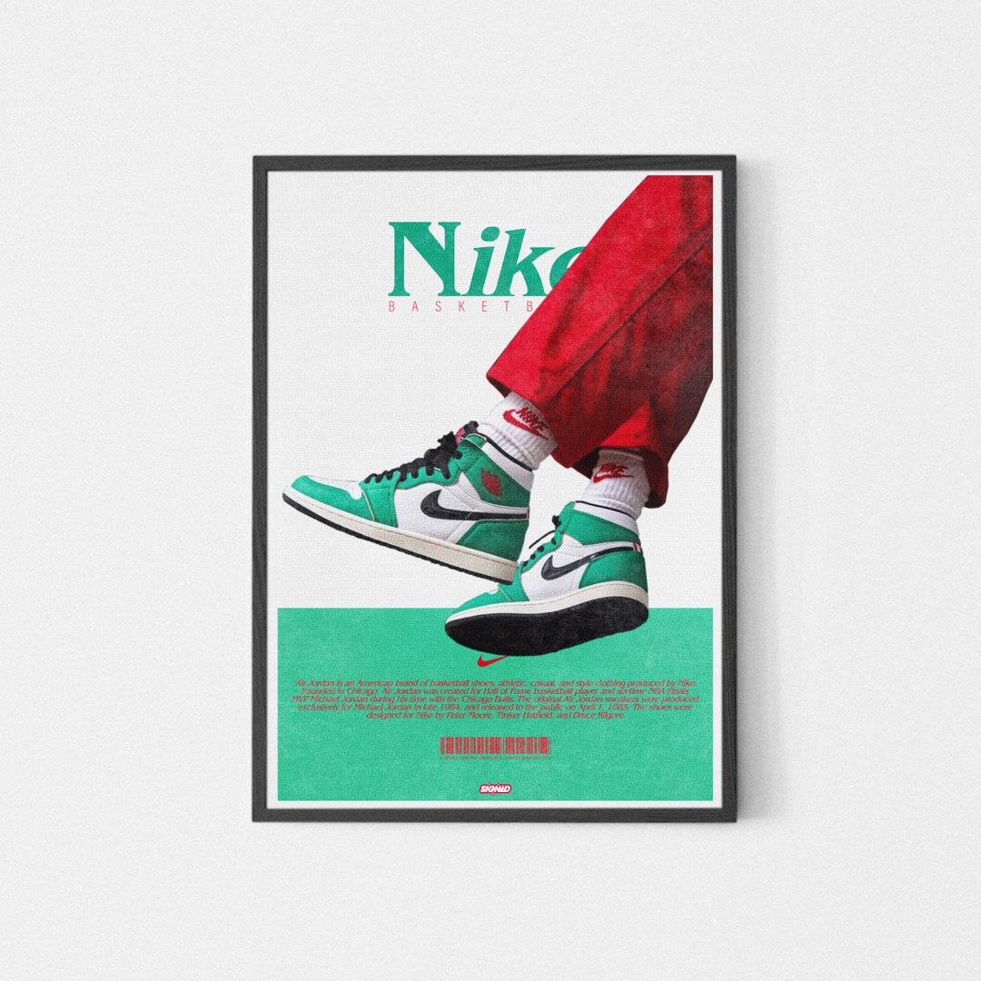 SIGNED  Nike Air Jordan 1 Lucky Green Poster - Etsy France