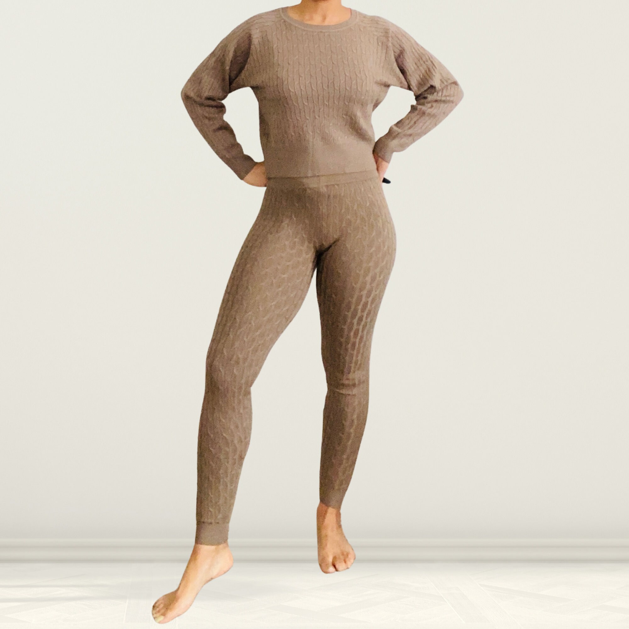 Cable Knit Leggings - Etsy