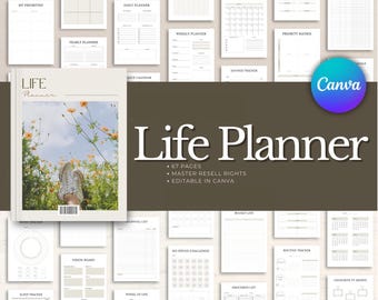 Ultieme Life Planner-bundel | ADHD-planner digitaal | Productiviteitsplanner pdf| ADHD volwassene| Organisator voor je leven| Bewerkbaar canvas