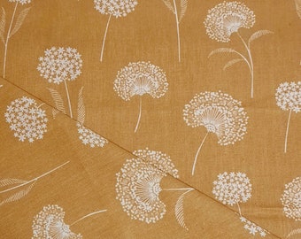 1 m Dekostoff Baumwollcanvas Pusteblumen Dolden senfgelb (7.86 EUR/m2)