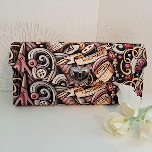 Monedero monedero monedero grande dinero regalo PRODUCCIÓN burdeos beige rojo