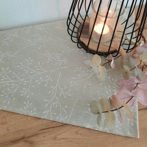 Tischdecke Tischläufer Platzdeckchen Tischset Wohndeko Tischdeko Balkondeko Osterdeko Baumwollcanvas leinenoptik dezente Zweige beige