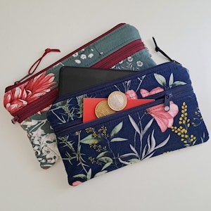 Monedero bolso para teléfono inteligente bolso para teléfono móvil con compartimento para monedas cartera para mujer regalo de cumpleaños mujer PRODUCCIÓN floral