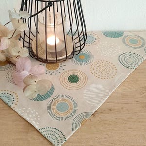 Tischdecke Tischläufer Platzset Platzdeckchen Tischset Tischwäsche Tischdeko Wohndko Esszimmerdeko Balkondeko Baumwollcanvas Kreismuster