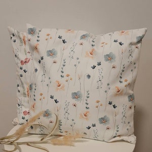 Cushion cover many sizes cushion cover decorative cushion sofa cushion home decoration summer decoration balcony decoration cotton canvas wildflowers image 6