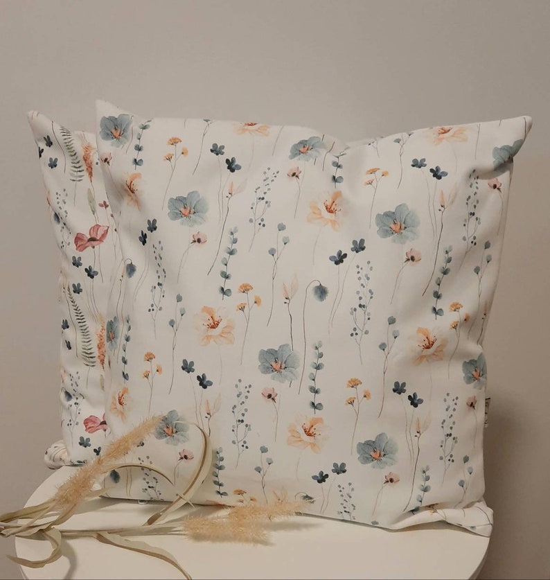 Cushion cover many sizes cushion cover decorative cushion sofa cushion home decoration summer decoration balcony decoration cotton canvas wildflowers image 6