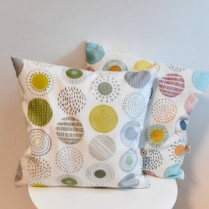 Cushion cover many sizes cushion cover decorative cushion sofa cushion decorative cushion cotton canvas natural white colorful circles spring decoration Easter decoration home decoration image 2