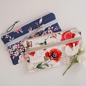 Geldbörse Handytasche Smartphonetasche mit Münzfach Geldbeutel Damen Portemonnaie Handyhülle Pflastertasche ANFERTIGUNG Blumenmuster