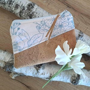 Mini monedero pequeño monedero cartera llavero bolso de escayola regalo mujer ENVÍO INMEDIATO flor ramas rosa gris