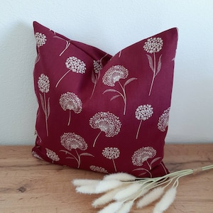 Pillowcase many sizes pillowcase decorative pillow sofa cushion decorative pillow home decoration balcony decoration housewarming gift cotton canvas flowers burgundy