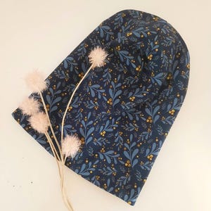 Beanie Mütze Damenmütze Wunschgröße Farbwahl Loop Baumwolljersey blau Beeren senf rot Mädchenmütze Chemomütze Herbstmütze Übergangsmütze
