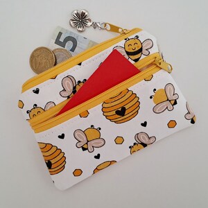 Geldbeutel für Kinder Kindergeldbörse kleine Geldbörse Schlüsseltasche Pflastertasche SOFORTVERSAND Bienchen