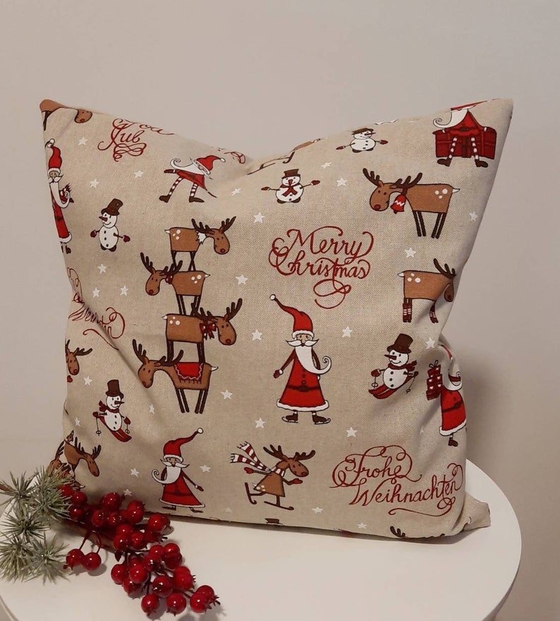 Cushion cover many sizes cushion cover decorative cushion decorative cushion cotton canvas linen look Christmas decoration Advent decoration Christmas gift image 5