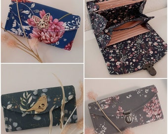 Monedero cartera elección de color monedero monedero grande dinero regalo floral PERSONALIZACIÓN