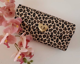 Wallet purse money bag wallet gift Leoprint black beige MANUFACTURE