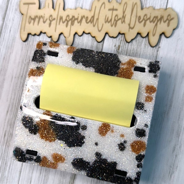 Cow Print Post-It Note Dispenser