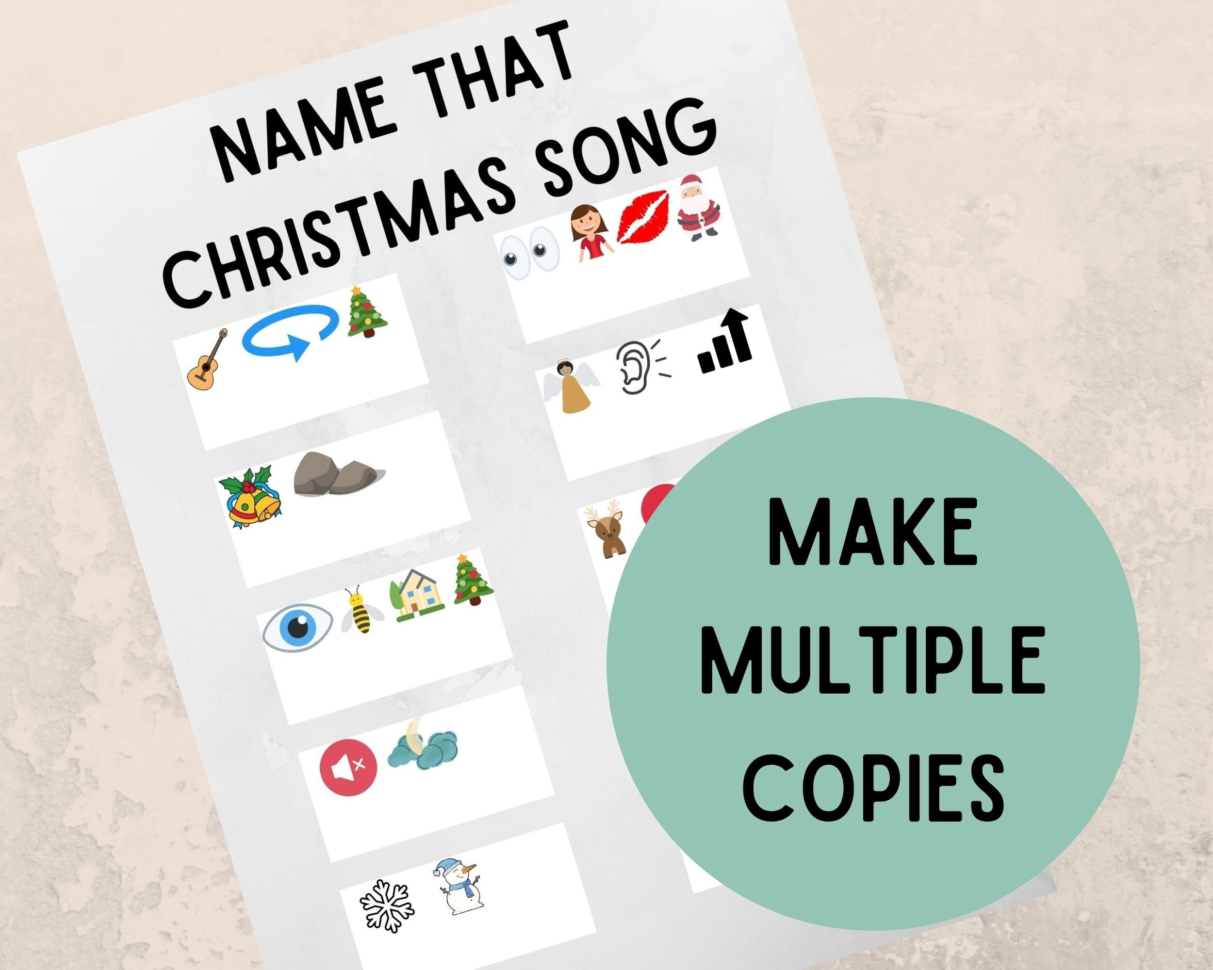 Christmas Song Activity Printable Christmas Song Puzzle - Etsy Israel